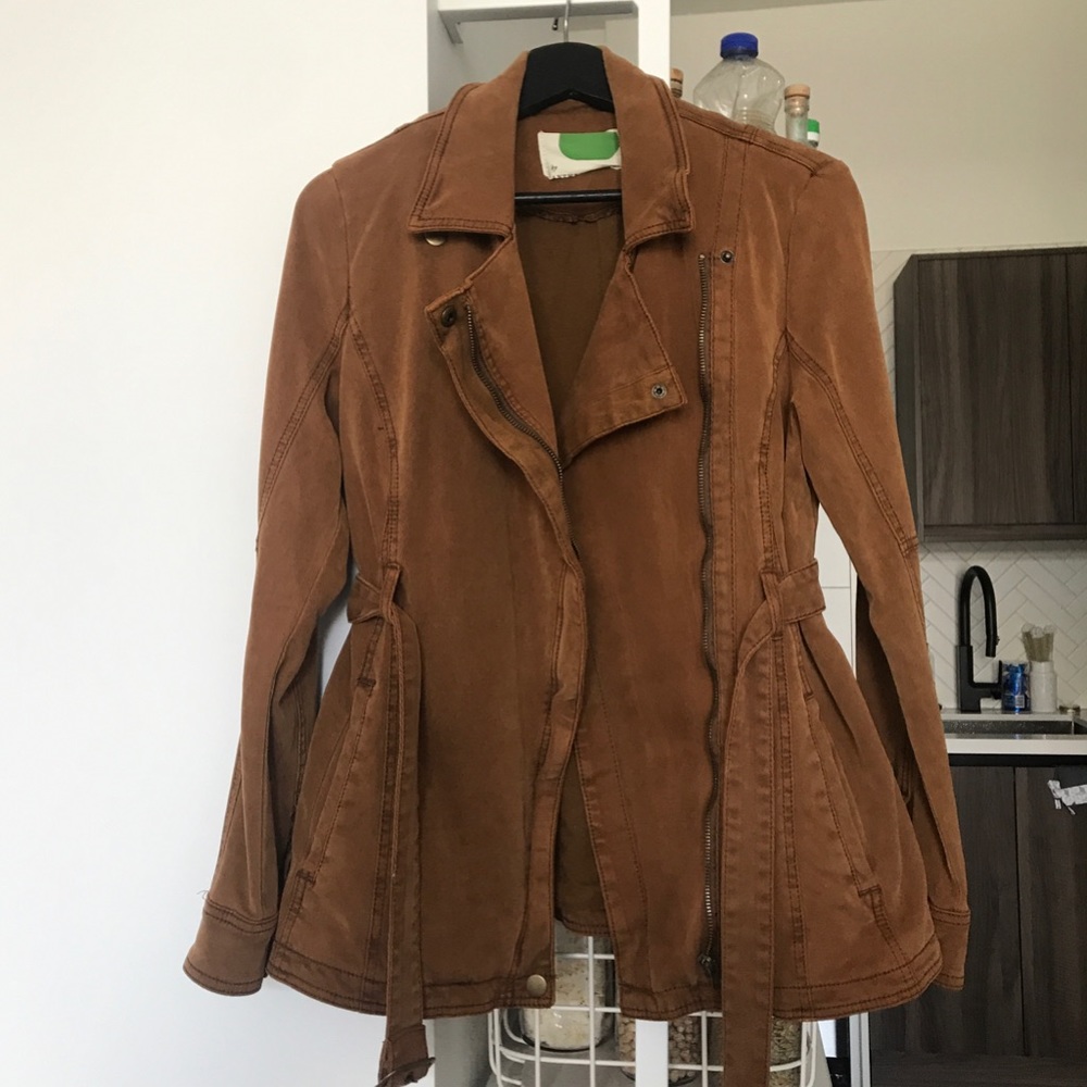 Anthropologie Petite Moto Belted Jacket- NWOT
